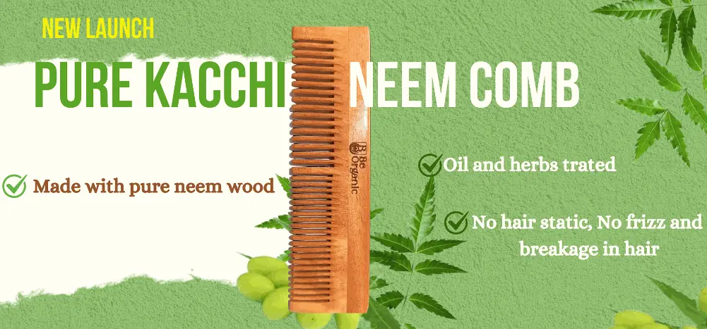 72 Hrs Oil Soaked Dual Tooth Neem Comb For Detangling, for freeze control & shine, Dandruff Control, Multipurpose