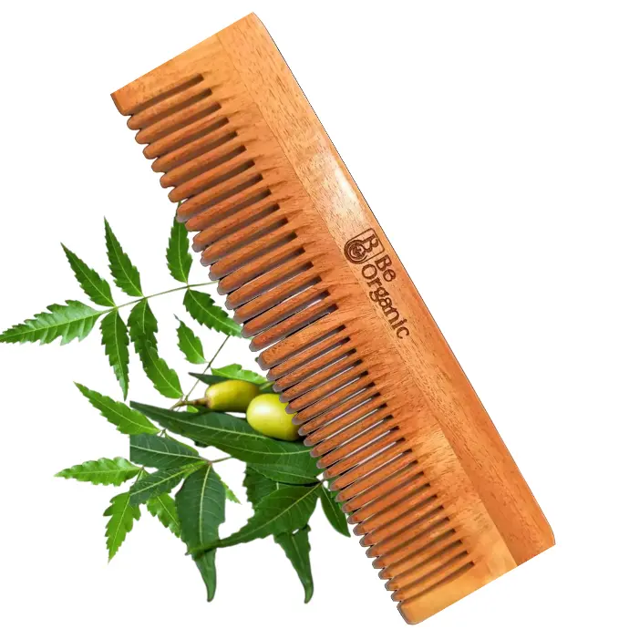 Be Organic Oil Treated dual tooth young neem wood comb