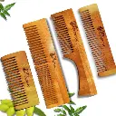 Oil Soaked Kacchi Neem Comb Combo of 4, Dual tooth, Handle Comb, Shampoo and Pocket Comb.