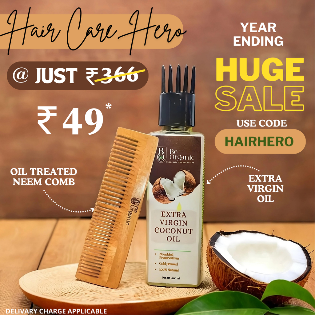 Combo Virgin Coconut Oil + Oil Treated Neem Comb