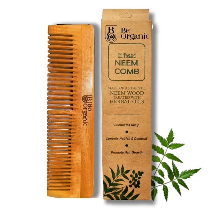 Dual Tooth Neem Comb Made with Pure Young Neem Soaked in Oil for 72 Hrs